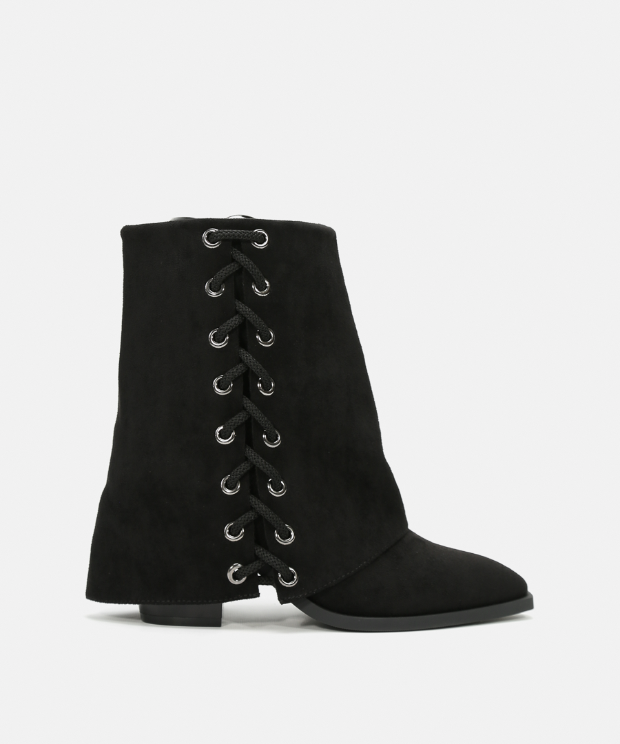 Botines cowboy tacón cordones image number null